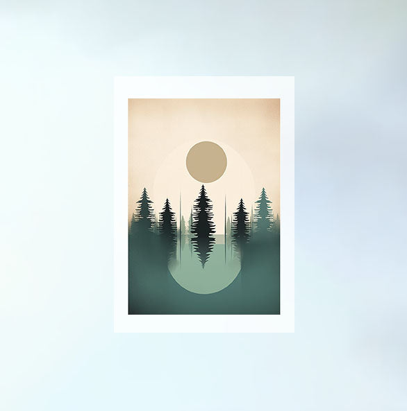 森林の木々のアートポスター原画のみ設置イメージ