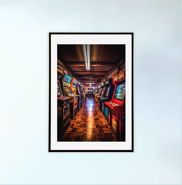 ゲームのキャラクターのアートポスター黒フレームあり