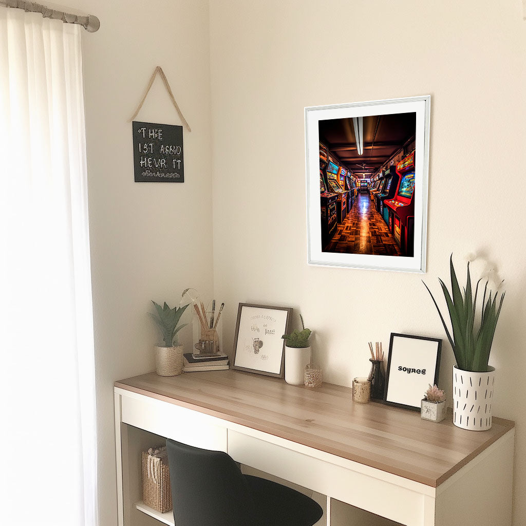 ゲームのキャラクターのアートポスター机配置イメージ