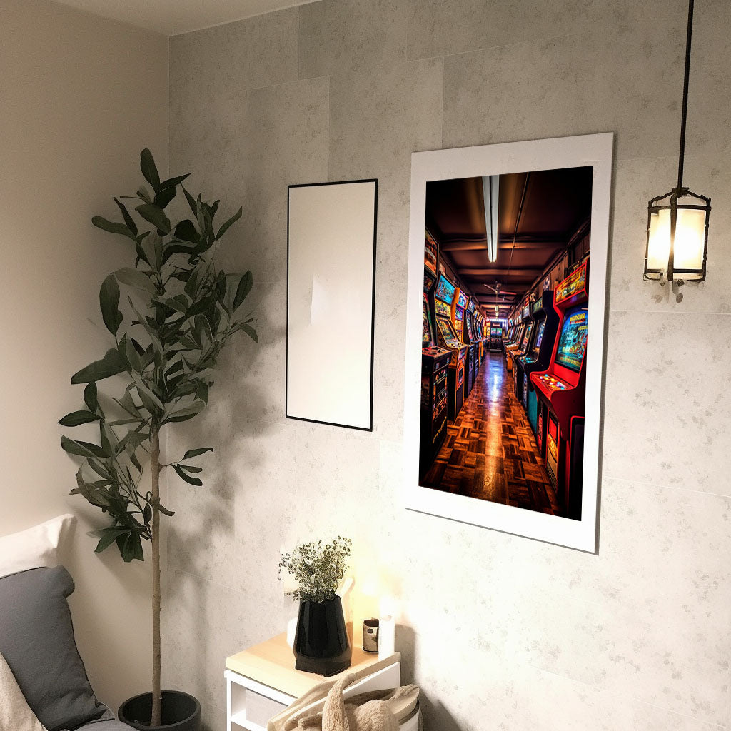 ゲームのキャラクターのアートポスター廊下配置イメージ