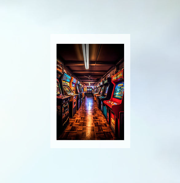 ゲームのキャラクターのアートポスター原画のみ設置イメージ