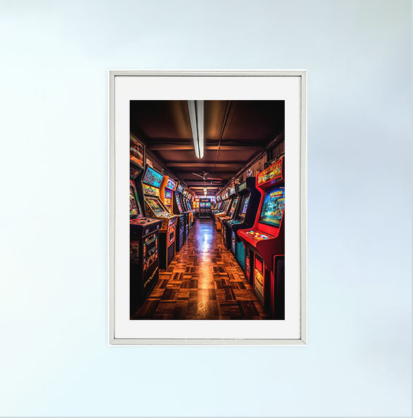 ゲームのキャラクターのアートポスター銀フレームあり