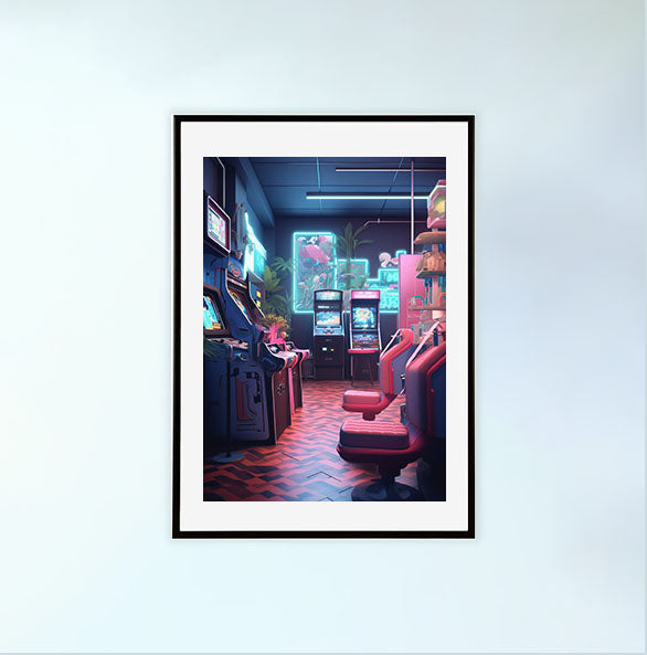 ゲームのキャラクターのアートポスター黒フレームあり