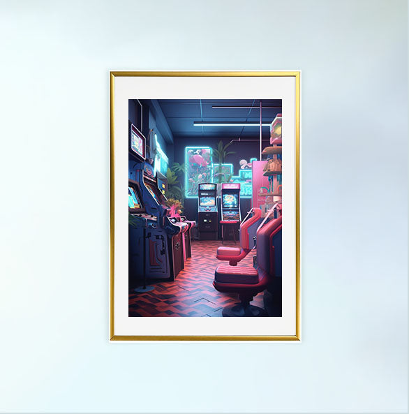 ゲームのキャラクターのアートポスター金フレームあり