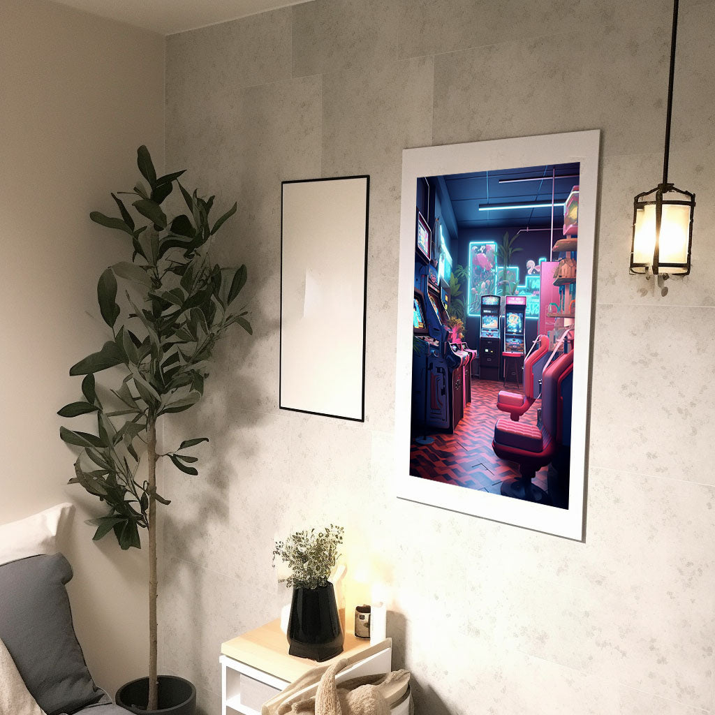 ゲームのキャラクターのアートポスター廊下配置イメージ