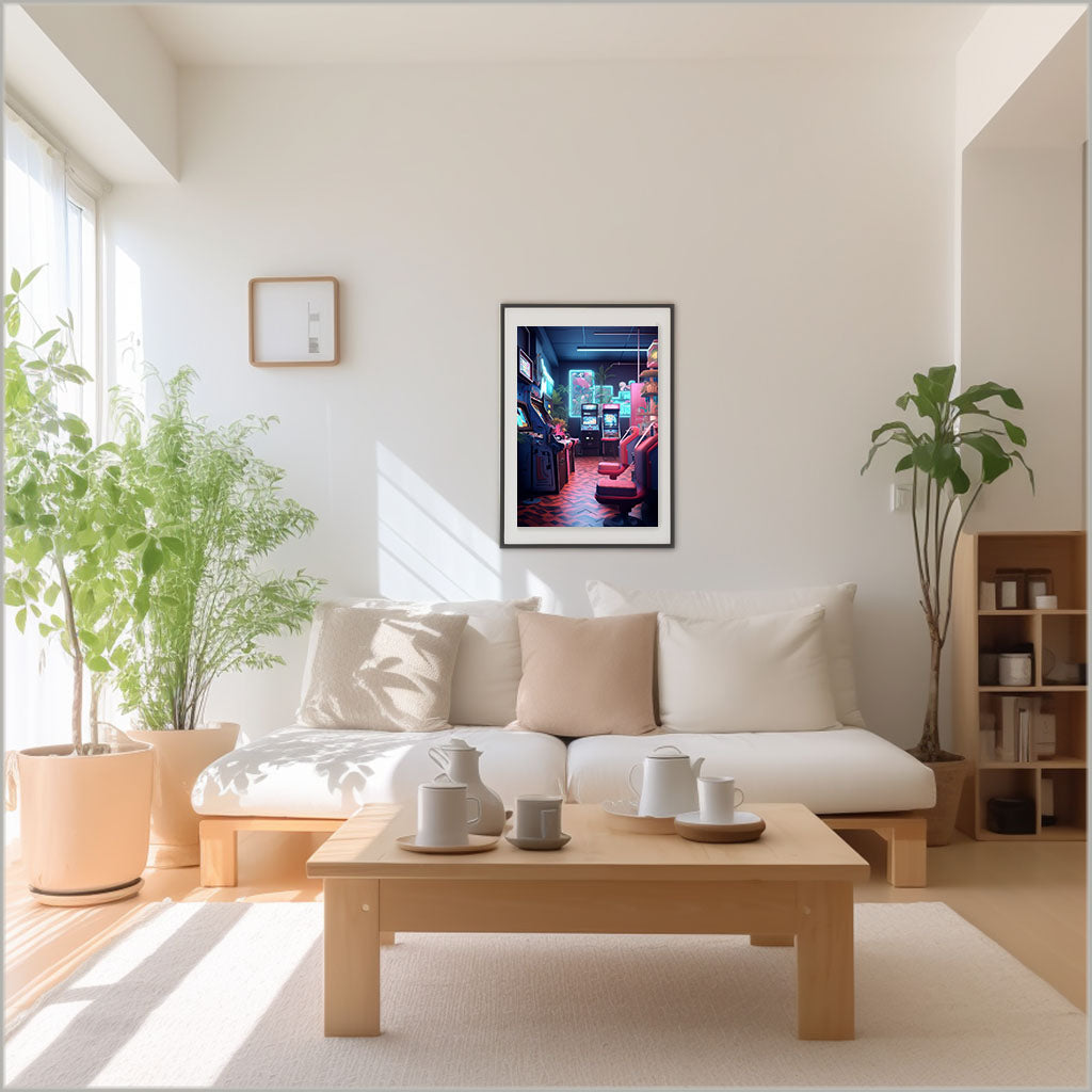 ゲームのキャラクターのアートポスターリビング配置イメージ
