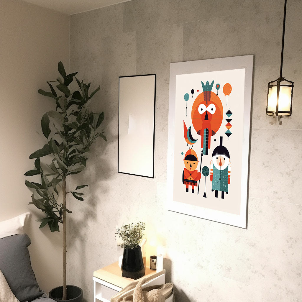 ゲームのキャラクターのアートポスター廊下配置イメージ