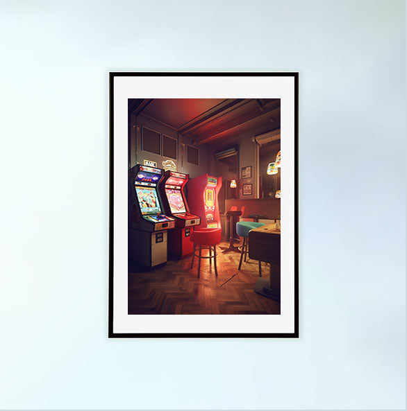 ゲームのキャラクターのアートポスター黒フレームあり