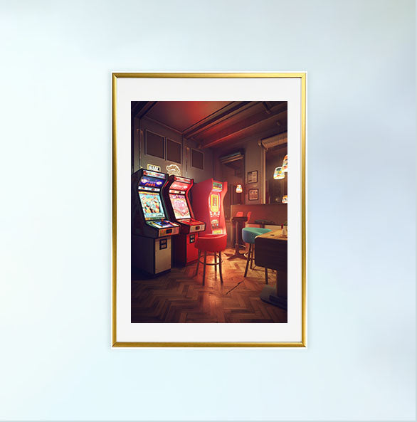 ゲームのキャラクターのアートポスター金フレームあり