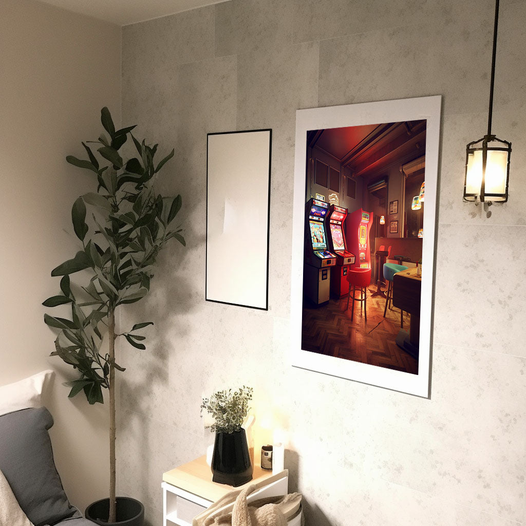 ゲームのキャラクターのアートポスター廊下配置イメージ