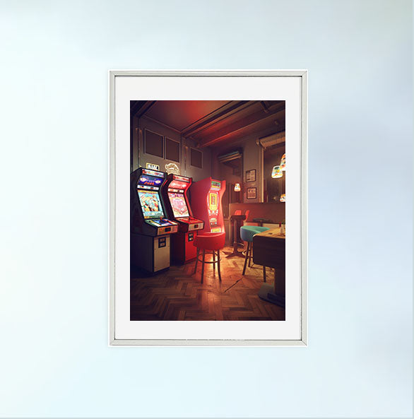 ゲームのキャラクターのアートポスター銀フレームあり