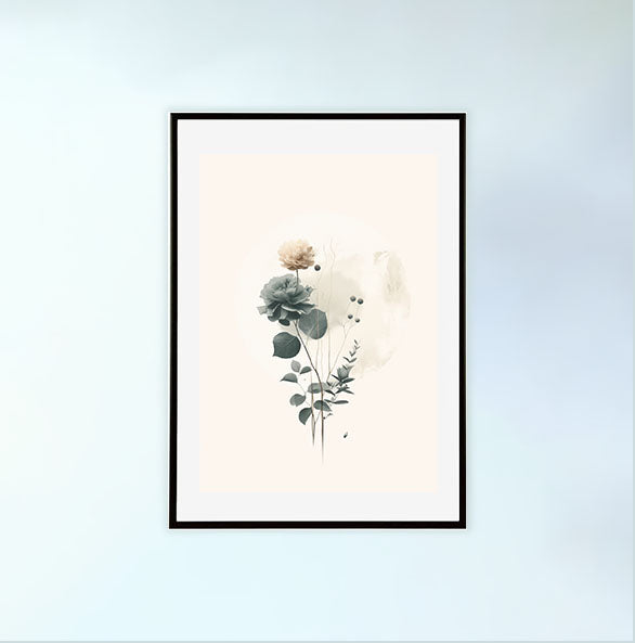 ガーデンセレニティのアートポスター黒フレームあり