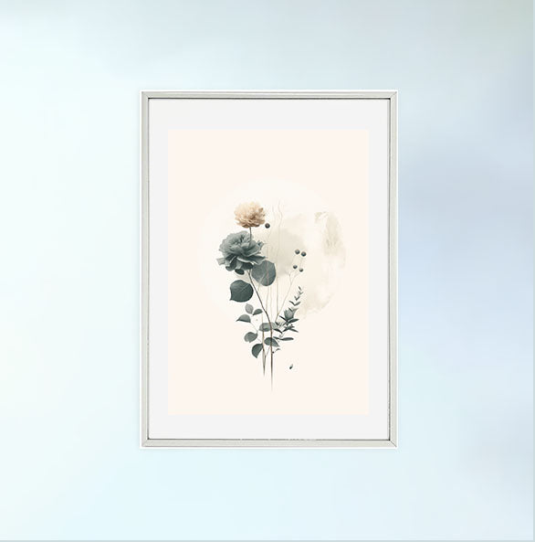 ガーデンセレニティのアートポスター銀フレームあり