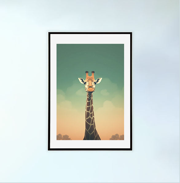 ジェントルキリンのアートポスター黒フレームあり