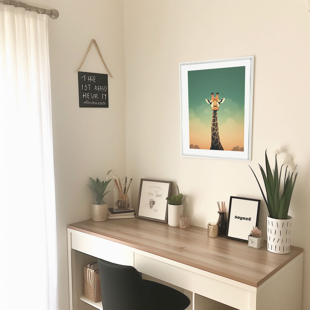 ジェントルキリンのアートポスター机配置イメージ