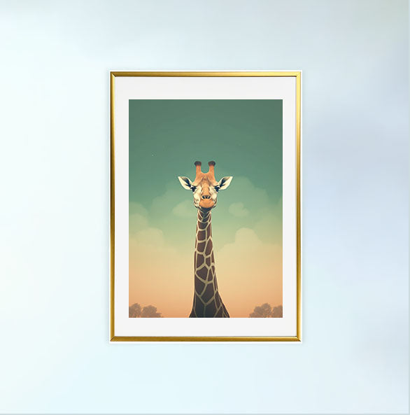 ジェントルキリンのアートポスター金フレームあり