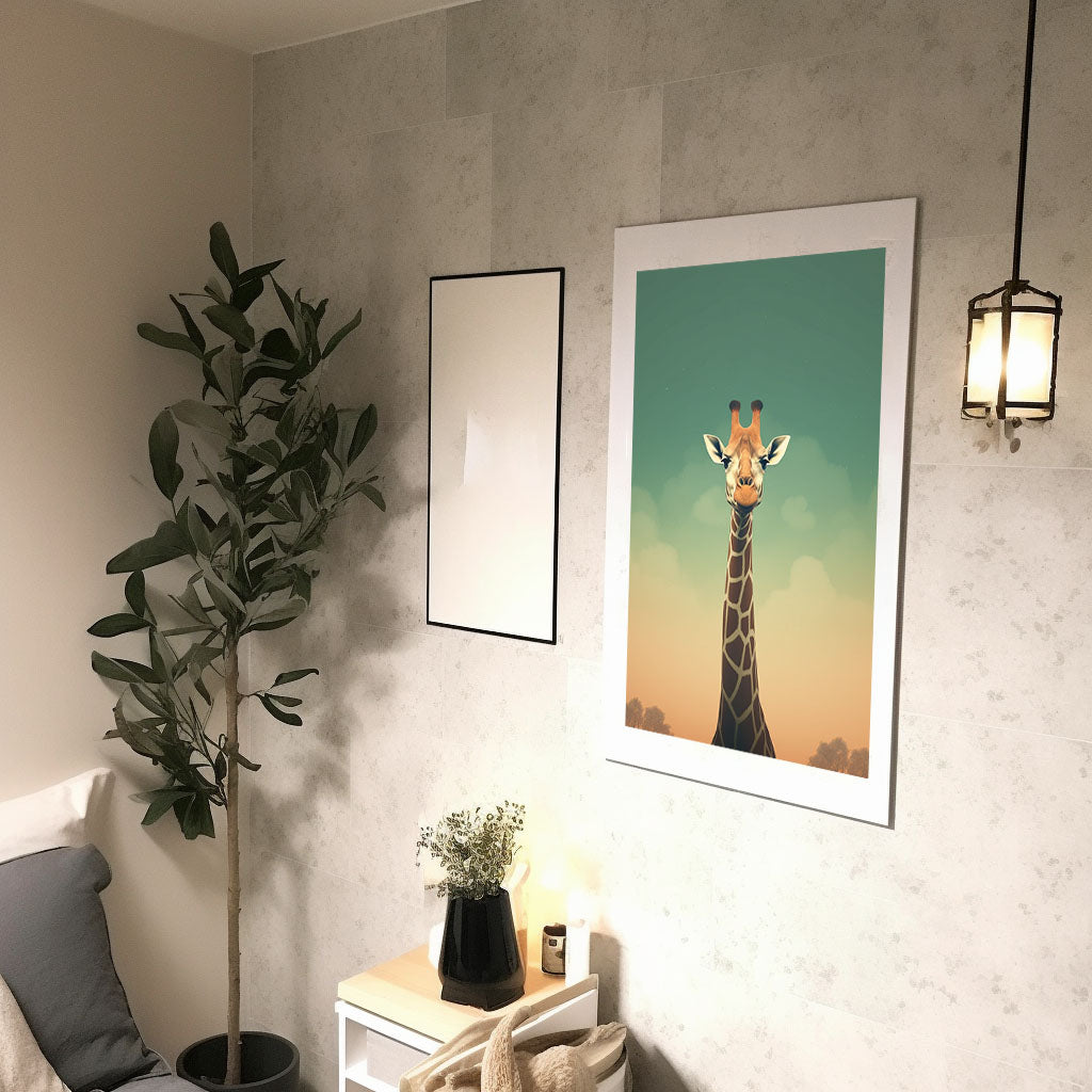 ジェントルキリンのアートポスター廊下配置イメージ