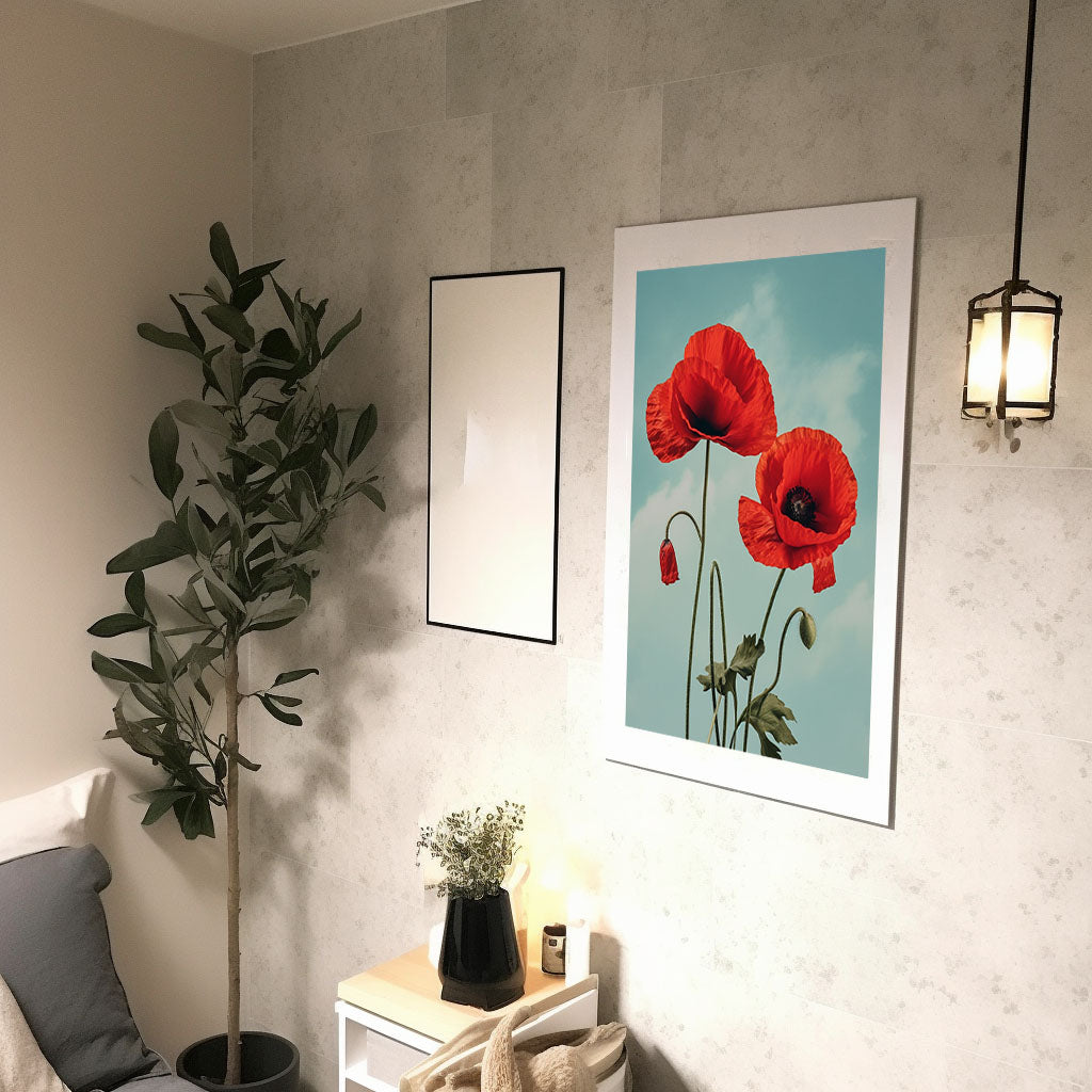 ジオメトリック・ユーフォリアのアートポスター廊下配置イメージ