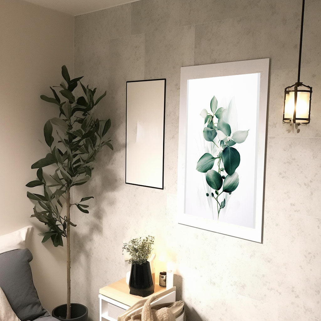 ジオメトリック・ユーフォリアのアートポスター廊下配置イメージ