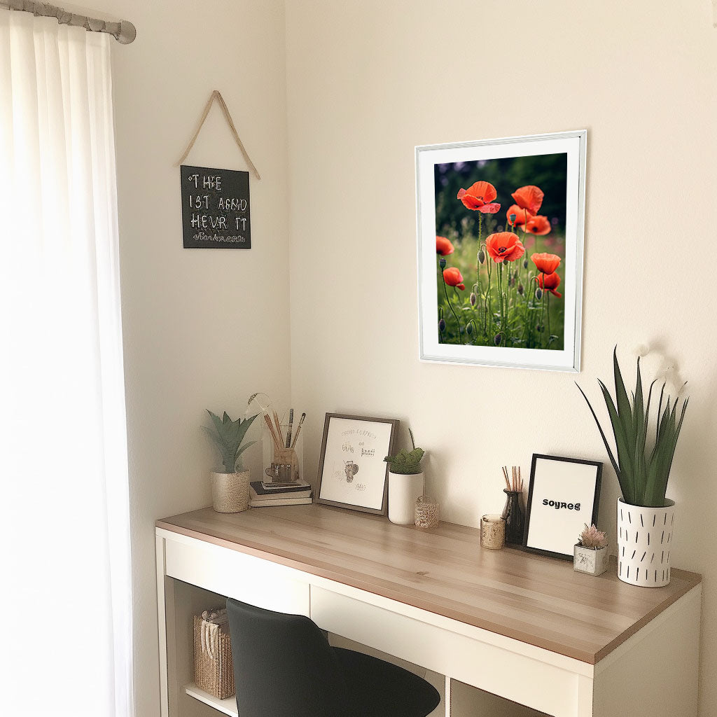 ジオメトリック・ユーフォリアのアートポスター机配置イメージ