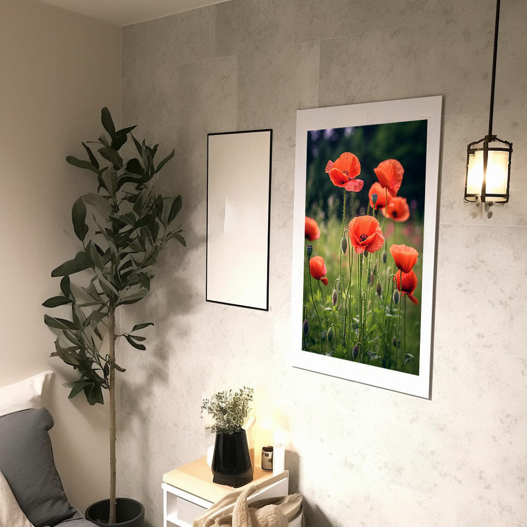 ジオメトリック・ユーフォリアのアートポスター廊下配置イメージ