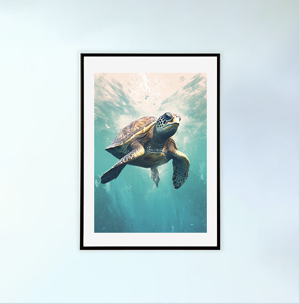 グレースフル スワンのアートポスター黒フレームあり