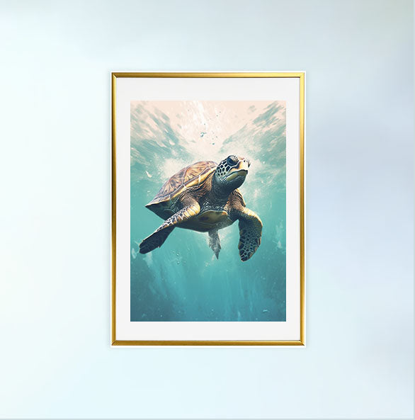 グレースフル スワンのアートポスター金フレームあり