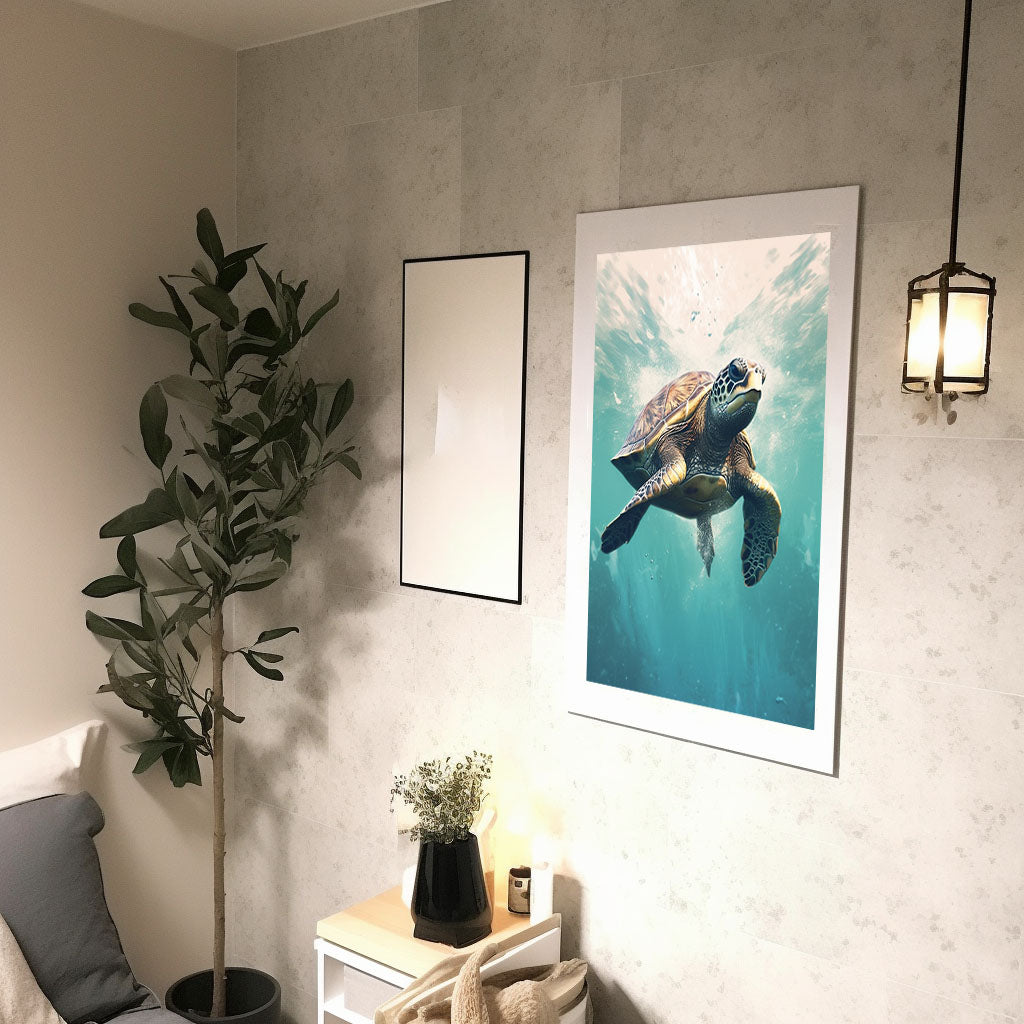 グレースフル スワンのアートポスター廊下配置イメージ