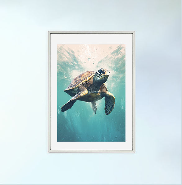 グレースフル スワンのアートポスター銀フレームあり