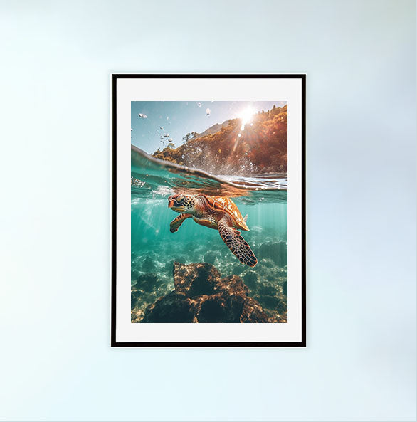 グレースフル スワンのアートポスター黒フレームあり