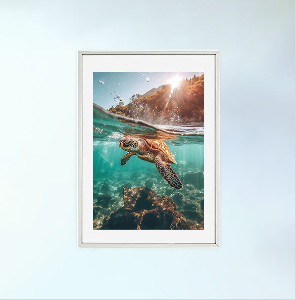 グレースフル スワンのアートポスター銀フレームあり