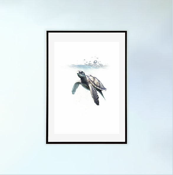 グレースフル スワンのアートポスター黒フレームあり