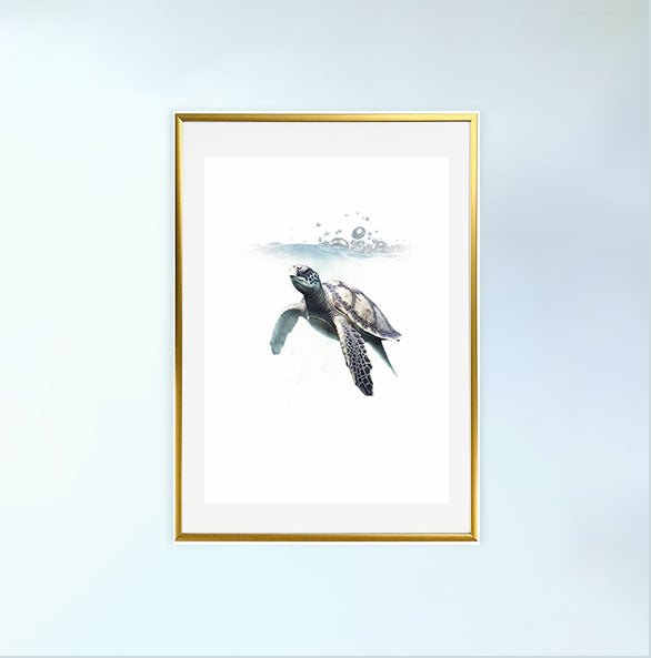 グレースフル スワンのアートポスター金フレームあり