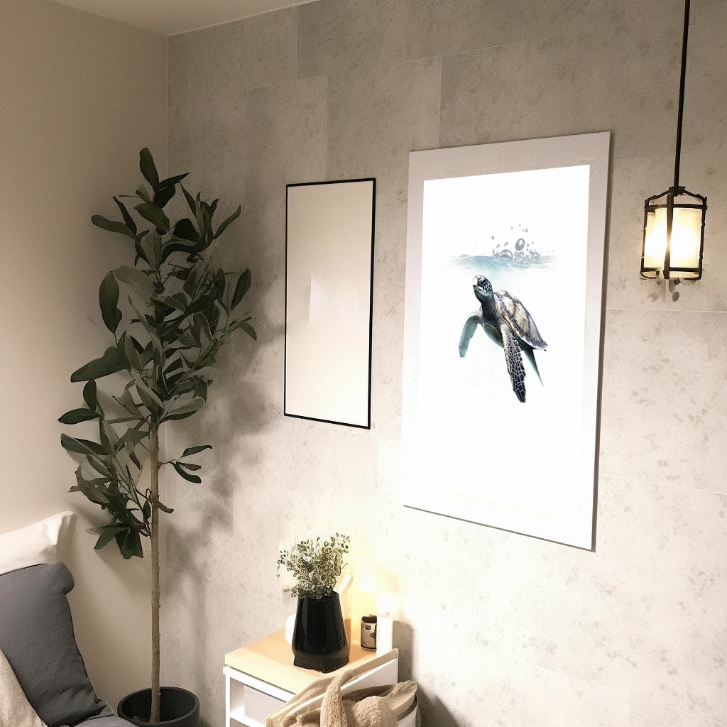 グレースフル スワンのアートポスター廊下配置イメージ