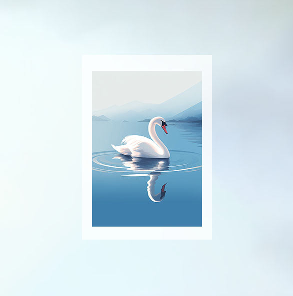 グレースフル スワンのアートポスター原画のみ設置イメージ