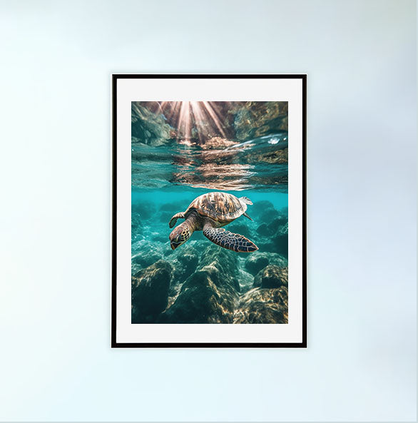 グレースフル スワンのアートポスター黒フレームあり