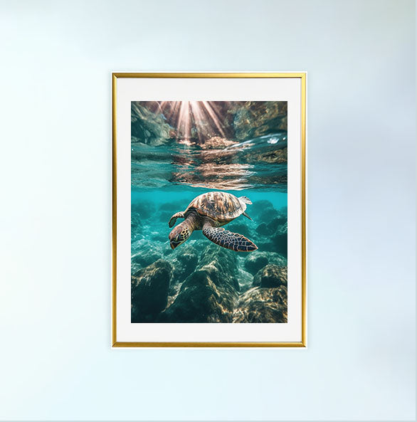 グレースフル スワンのアートポスター金フレームあり