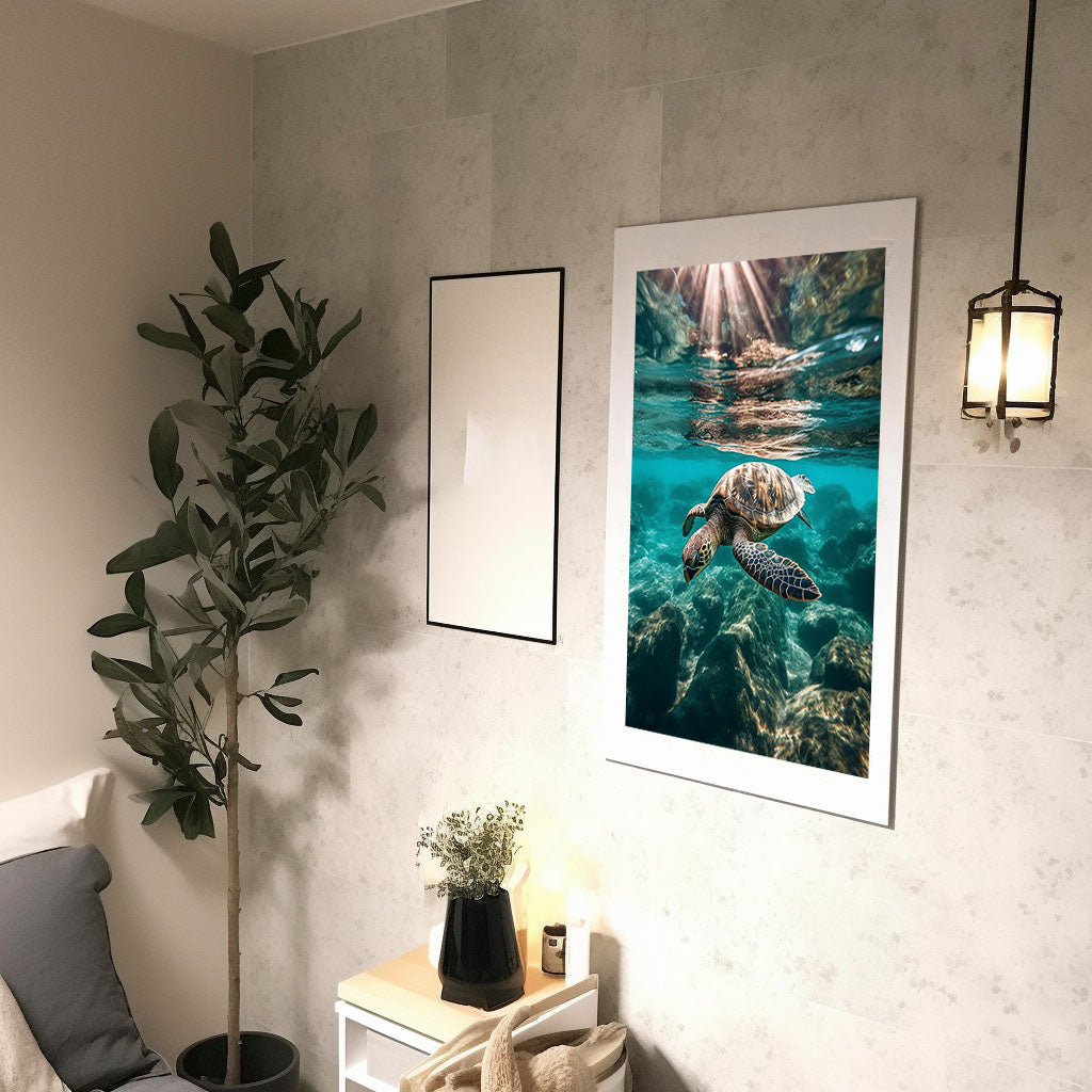 グレースフル スワンのアートポスター廊下配置イメージ