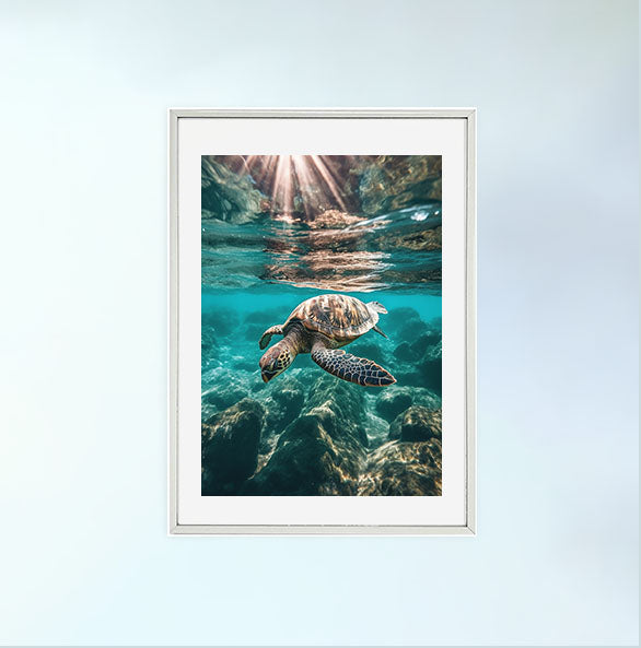 グレースフル スワンのアートポスター銀フレームあり