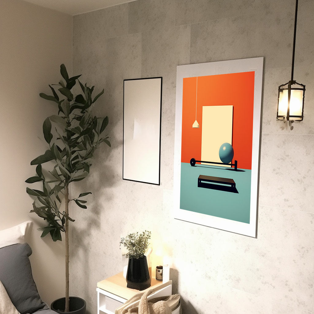 ジムのトレーニングのアートポスター廊下配置イメージ