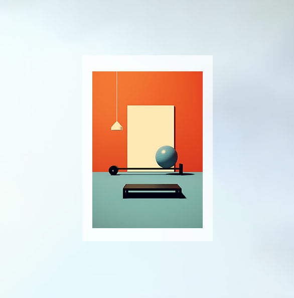 ジムのトレーニングのアートポスター原画のみ設置イメージ