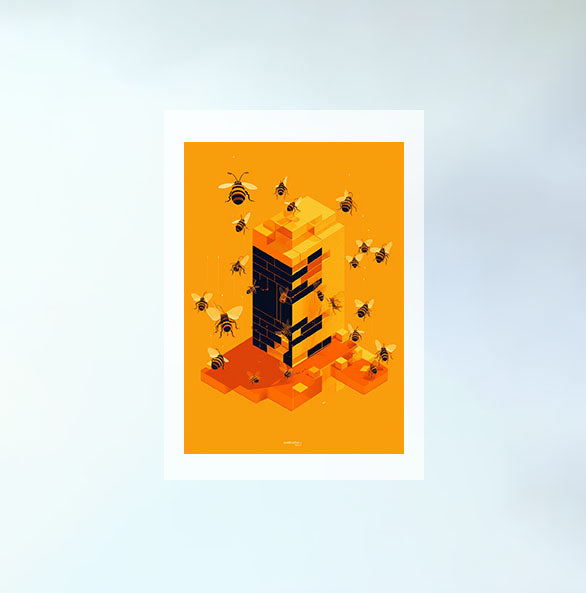 ハーモニアス ビーハイブ(Harmonious Beehiveのアートポスター原画のみ設置イメージ