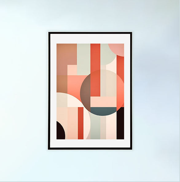 調和のとれたコントラストのアートポスター黒フレームあり