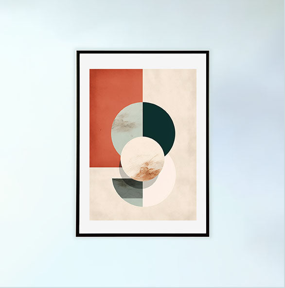 調和のとれたコントラストのアートポスター黒フレームあり