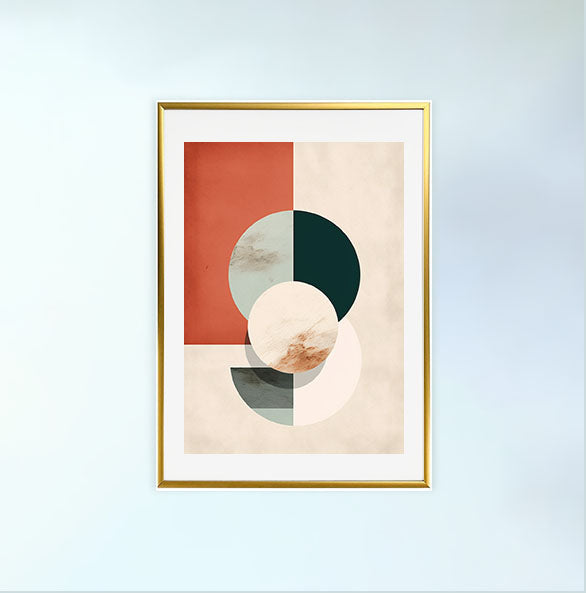 調和のとれたコントラストのアートポスター金フレームあり