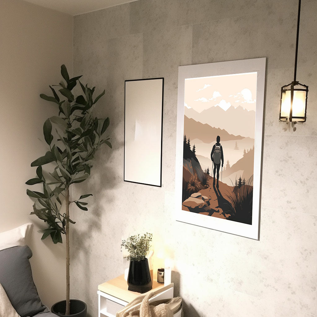 ハイキングの景色のアートポスター廊下配置イメージ