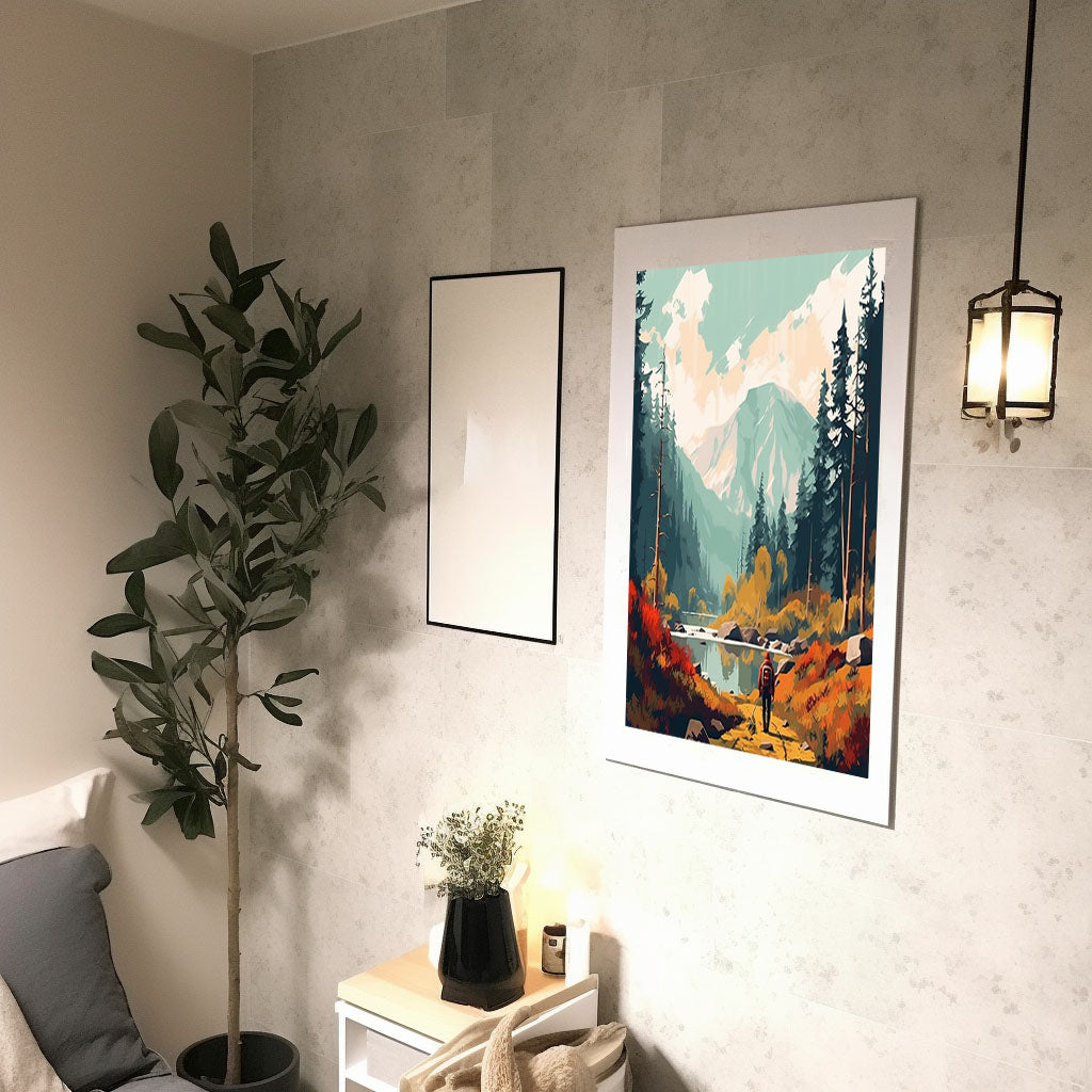 ハイキングの景色のアートポスター廊下配置イメージ