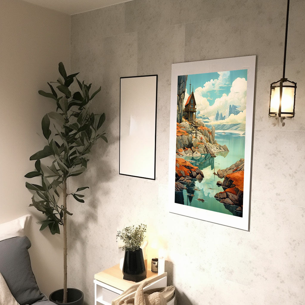 ハイキングの景色のアートポスター廊下配置イメージ