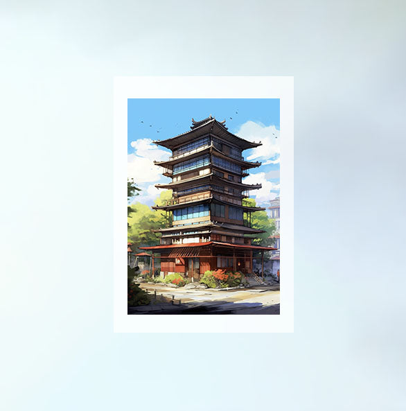 和風の建物のアートポスター原画のみ設置イメージ