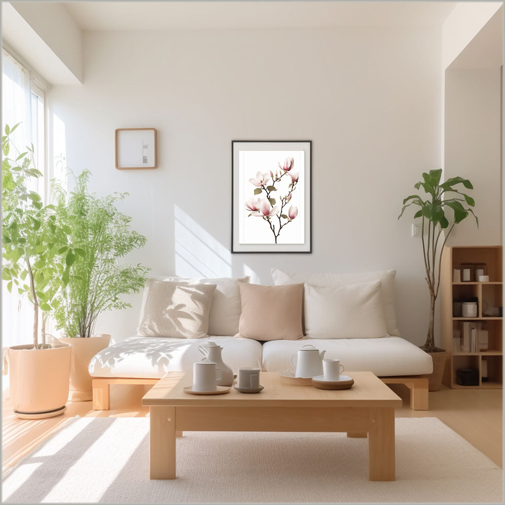 マジェスティックマグノリアのアートポスターリビング配置イメージ